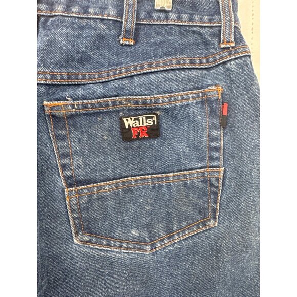 Walls Mens FR Jeans Sz 36 x 30 Flame Resistant Blue Denim WorkWear Utility Worn - Picture 7 of 14